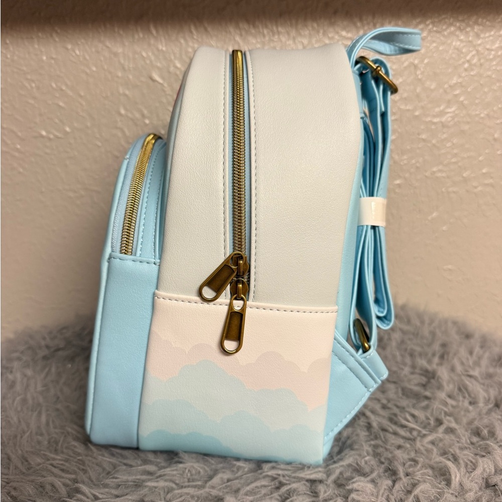 Loungefly Pixar Up Carl and Ellie Light Blue Heart Backpack - Picture 2 of 5